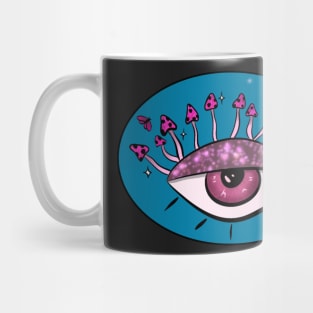 Eye with mushroom eyelashes Mug